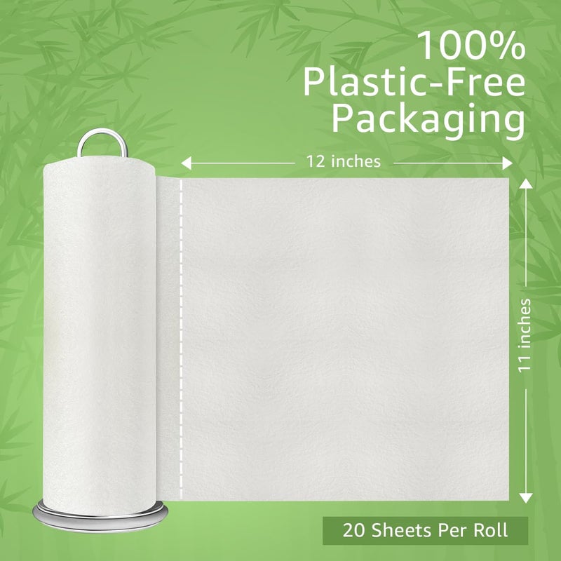 Ibambo Reusable Paper Towels Bamboo | Ultra Absorbent & Durable | Reusable Paper Towels Washable Roll | Fsc Certified | 100% Rayon Derived From Bamboo | Towel Alternative | 20 Sheets  12""X11"" | 1 Roll - Image 4