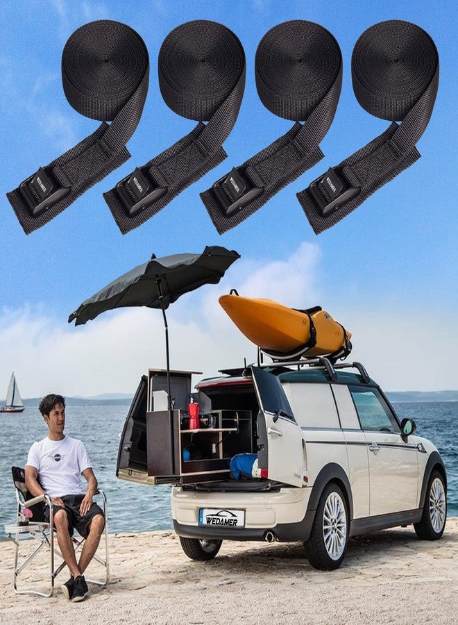 WEDAMER 4Pack Kayak Tie Down Straps 16.4Ft Lashing Strap Padded Cam Buckle Cargo Strap Adjustable Kayak Straps Roof Rack Cinch Strap Ratchet Straps for Trucks Motorcycle Boat Tie Down Packing 1"x16.4' - Image 5