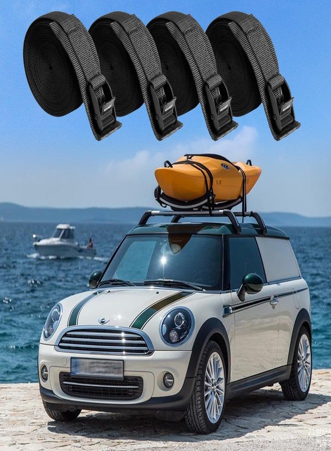 WEDAMER 4Pack Kayak Tie Down Straps 16.4Ft Lashing Strap Padded Cam Buckle Cargo Strap Adjustable Kayak Straps Roof Rack Cinch Strap Ratchet Straps for Trucks Motorcycle Boat Tie Down Packing 1"x16.4' - Image 4