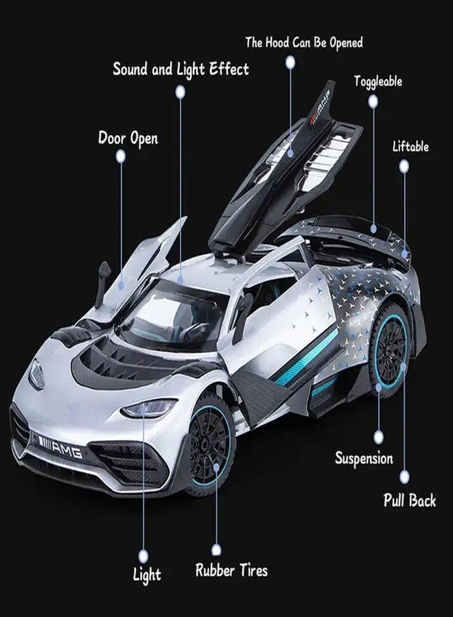 Sky Tech® AMG ONE SUV Car 1:32 Scale Model Car Exclusive Alloy Metal Pull Back Die-cast Diecast Metal Pullback Toy Openable Doors & Light Music Best Gifts Toys Kids【Colors as Per Stock】 - Image 3