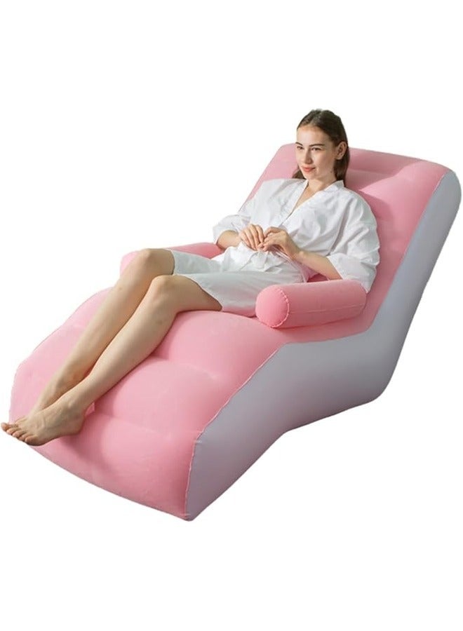 Inflatable Couch Air Owner Chair Camping Air Mattress, S-Shaped Sofa with Armrests, Air Sofa Chair, Ideal Inflatable Sofa for Indoor / Outdoor, - Image 1
