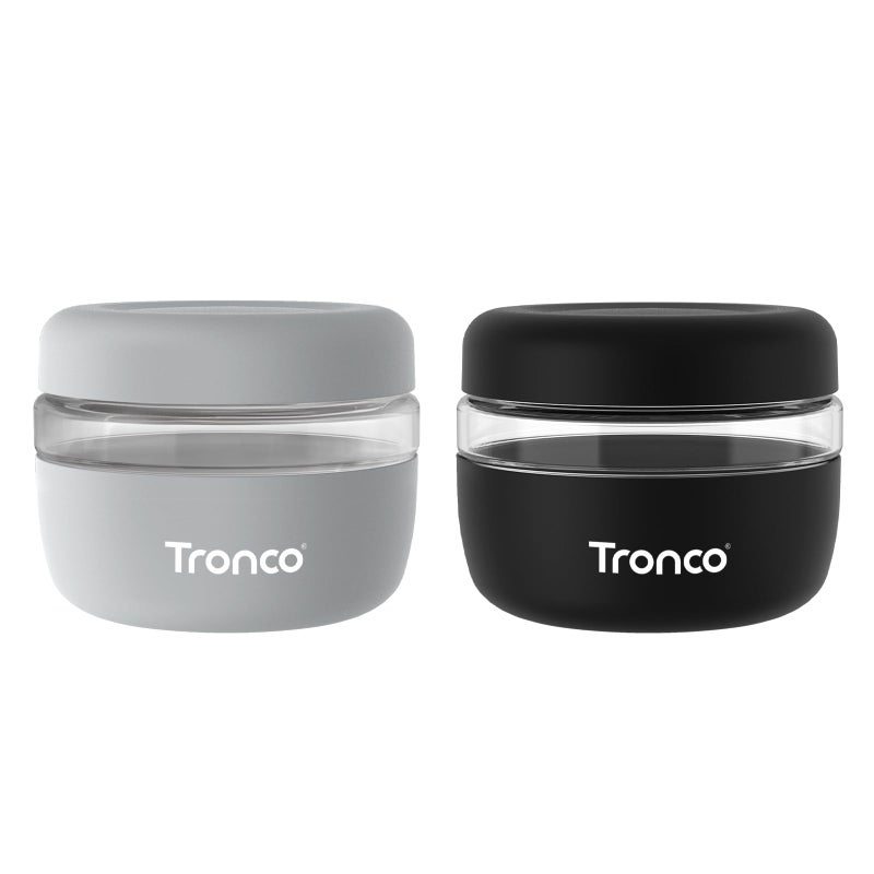 Tronco 16 oz Glass Food Storage Containers with Lids, Airtight, Leak & Spill Proof Glass Lunch Bowls for Meal Prep, Salad, Yogurt, Soup & Stew, Microwave & Dishwasher Safe, BPA-Free, Set of 2 - Image 1