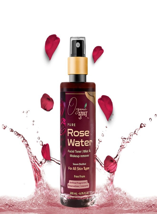 Organic Pushp Rose Water & Aloe Vera Gel Combo - 200ml + 200g | Pure, Natural Skincare Duo with Vitamin E & C | Hydrating Toner + Soothing Gel | For Face, Hair & DIY Beauty - Image 3