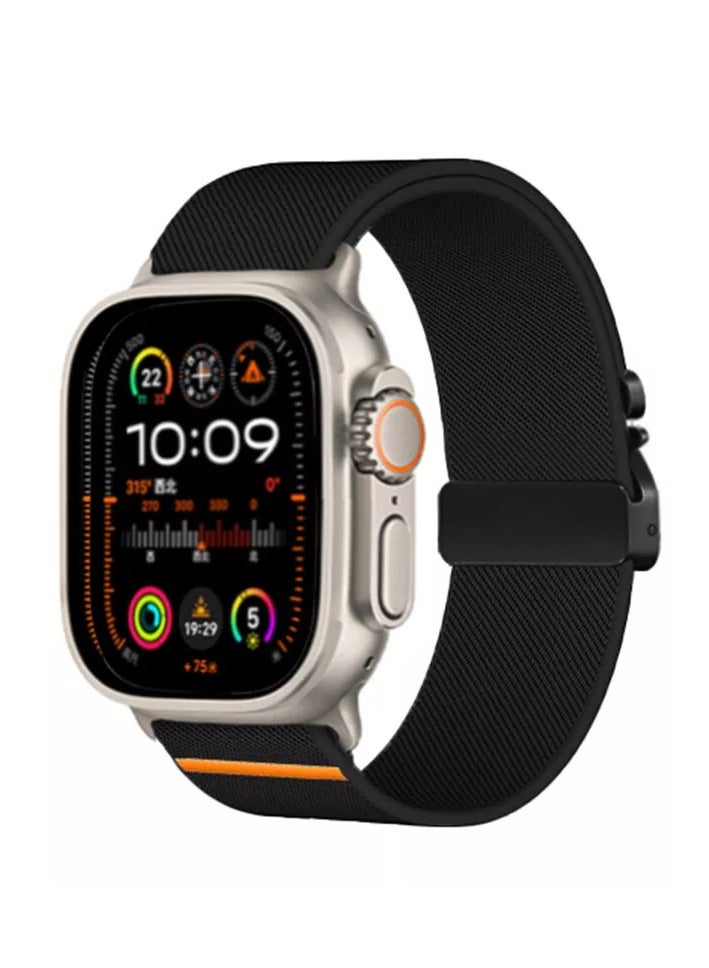 DUSALA Sport Durable Rugged Watch Band Compatible with Apple Watch Ultra 1/2 49mm 46mm 45mm 44mm 42mm for Women Men Soft Stretchy Nylon Loop Strap,Parachute Style Buckle Straps for iWatch SE Series 10 9 8 7 6 5 4 3 2 1 SE - Image 2