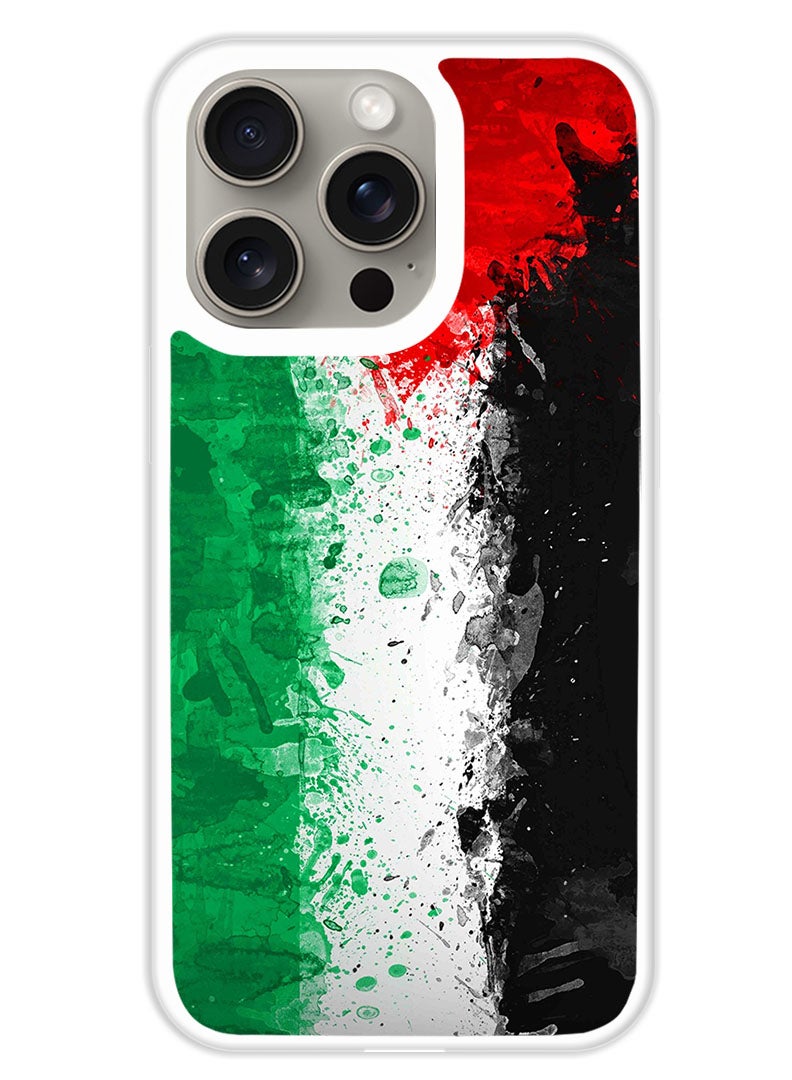 Theodor Protective Case Cover For APPLE IPHONE 15 Pro Max Palestine Flag 1 (White Bumper) - Image 1