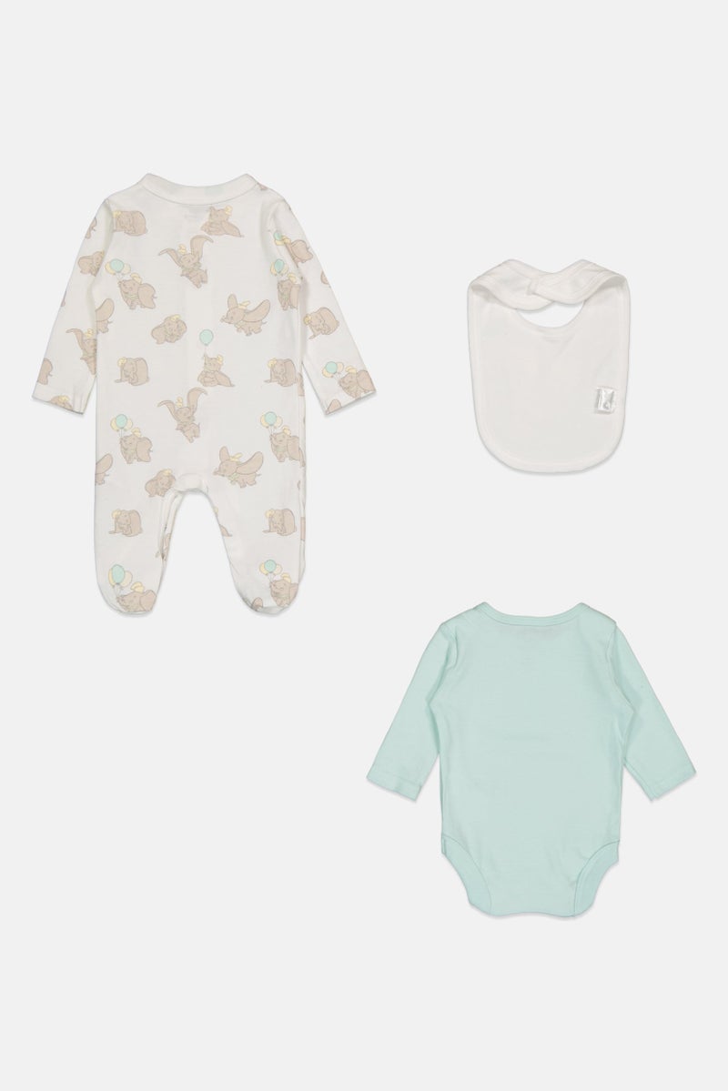 Disney Baby Toddlers Boy 3 Pieces Graphic Print Bodysuit With Bib Set, Multicolor - Image 3