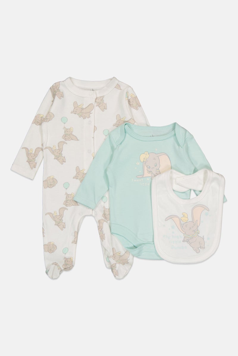 Disney Baby Toddlers Boy 3 Pieces Graphic Print Bodysuit With Bib Set, Multicolor - Image 4