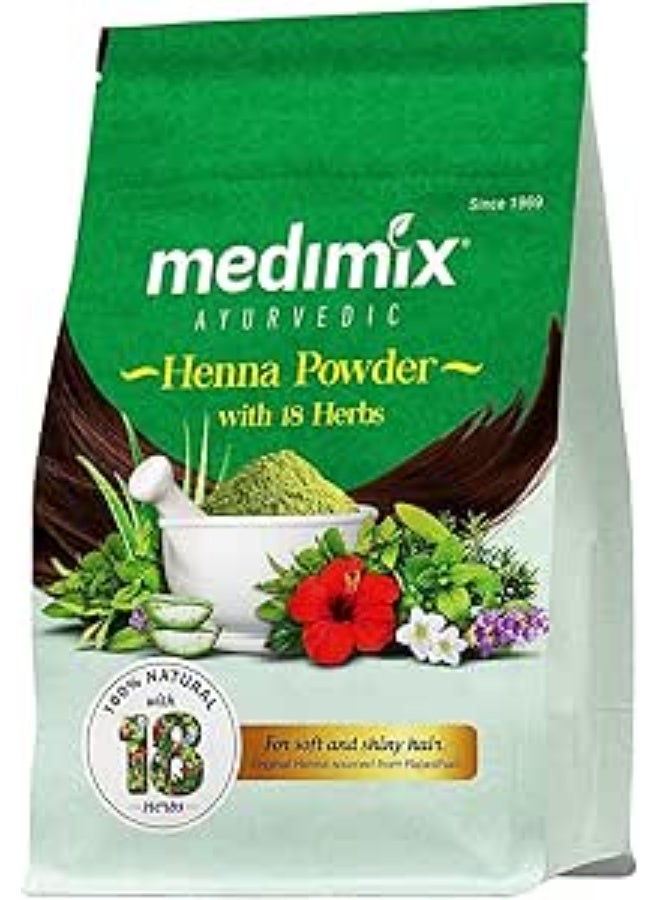 Medimix Henna Powder with 18 Herbs - For Soft & Shiny Hair- 100% Natural Hair Color - Controls Damage and Keeps Hair Moisturized - 400 gm - Image 1