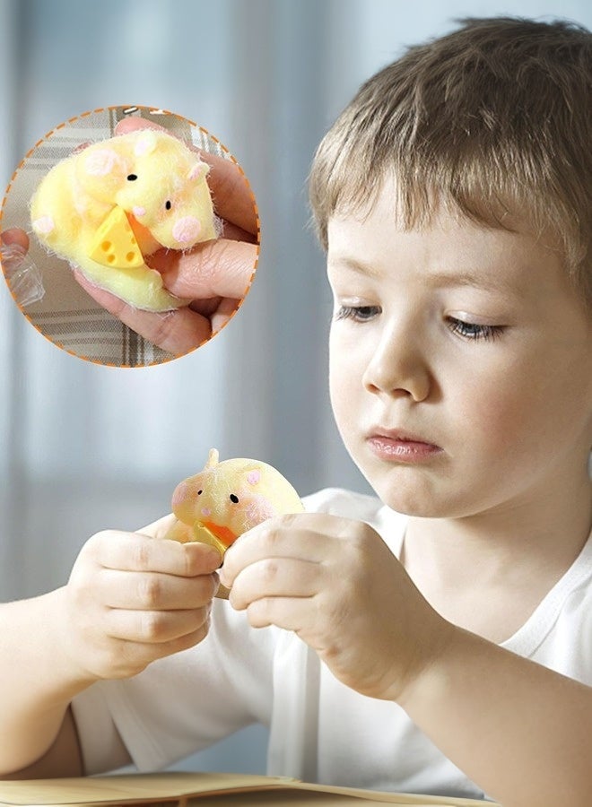 tangs Hamster Squishy Toy 2-Pack (White & Yellow) – Stress Relief Sensory Fidget Toys for Adults & Kids, with Random Mini Accessories, Durable Solid Silicone Squeeze Ball (3+ Years) - Image 4