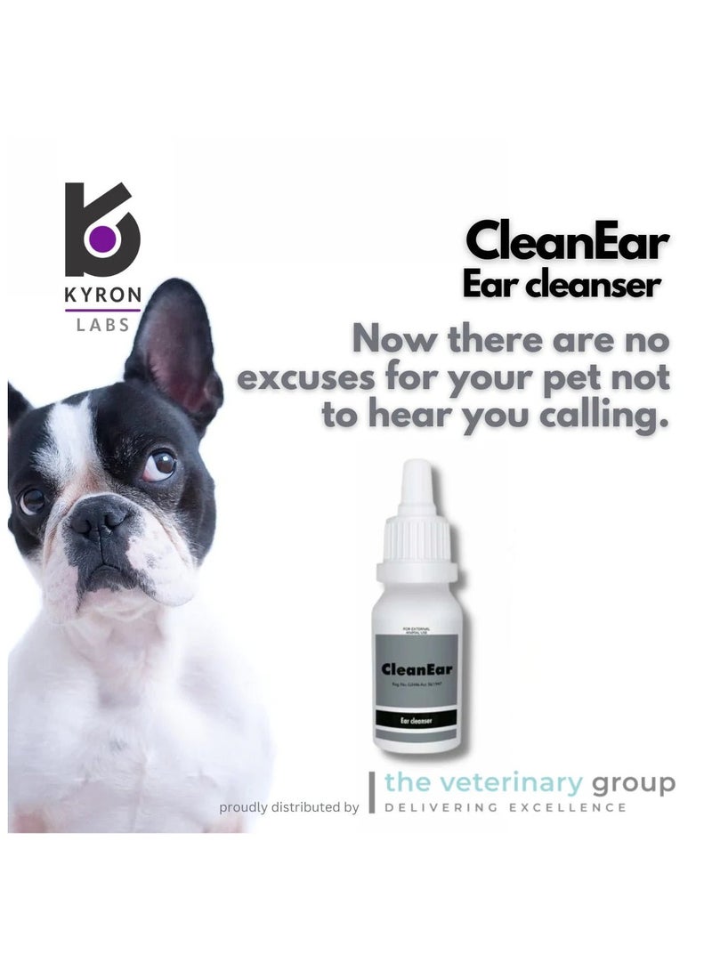 Kyron Clean Ear Solution For Dogs and Cats 30ml dropper bottle - Image 2