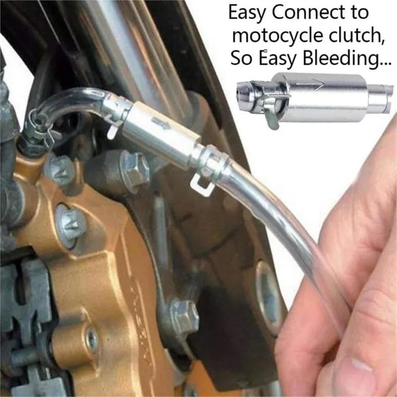 Brake Bleeder Hose 2/5PCS Brake Bleeder Hose Motorcycle Brake Bleeder Kit with 2 Nozzle Cap & Clamp One Way Check Valve Tube Bleeding Tools for Brake System Bleeding(5pcs) - Image 2