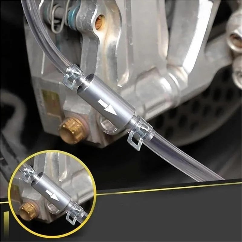 Brake Bleeder Hose 2/5PCS Brake Bleeder Hose Motorcycle Brake Bleeder Kit with 2 Nozzle Cap & Clamp One Way Check Valve Tube Bleeding Tools for Brake System Bleeding(5pcs) - Image 4