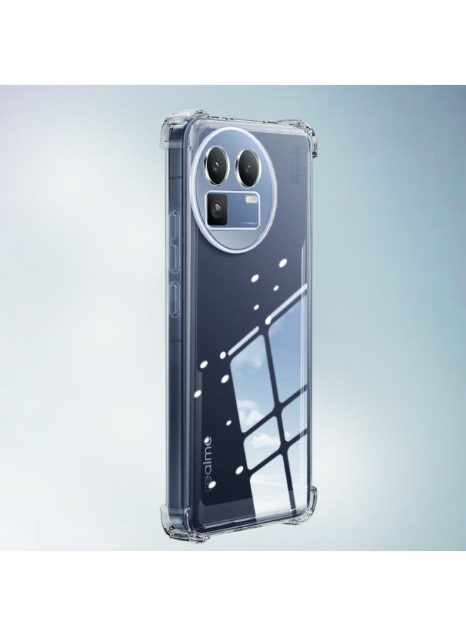 Freeson Transparent Soft Case For Realme Gt8 With Full Protection, Shockproof Airbag Corners, Lens Protection, And Ring Holder Stand - Image 1