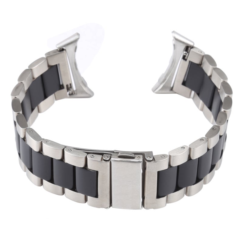 erorex For Google Pixel Watch Three Strains Stainless Steel Metal Watch Band (Silver Black) - Image 4