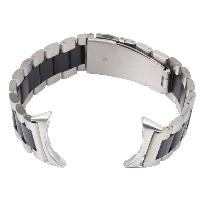 erorex For Google Pixel Watch Three Strains Stainless Steel Metal Watch Band (Silver Black) - Image 5