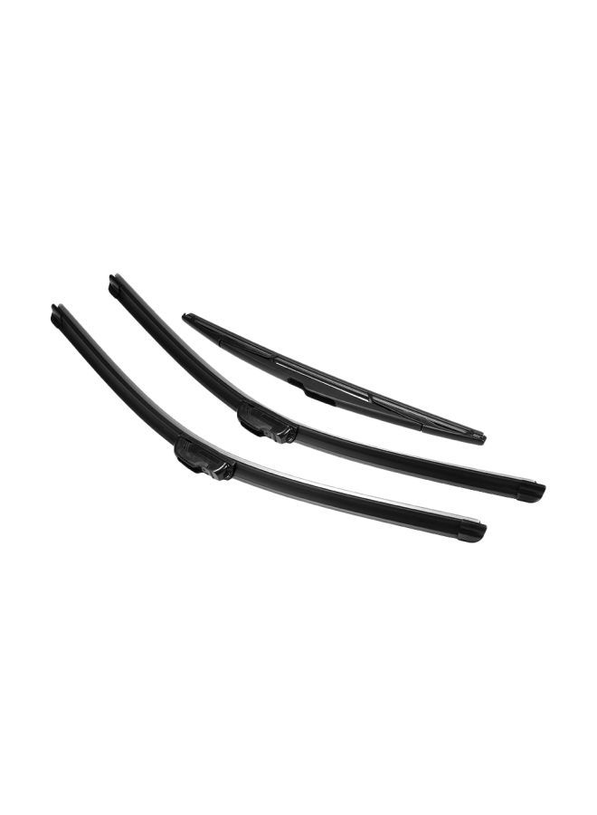 NIBEMINENT 3-Piece Front Rear Windshield Wiper Blades For Peugeot 206 98-10 Set - Image 1