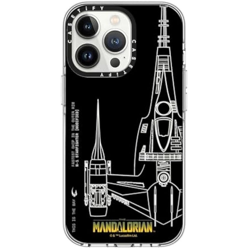 Casetify Clear iPhone 13 Pro Case 【Mandalorian Co-Lab/Not Yellowing / 6.6ft Drop Protection/Compatible with Magsafe】 - N-1 Starfighter - Clear - Image 1