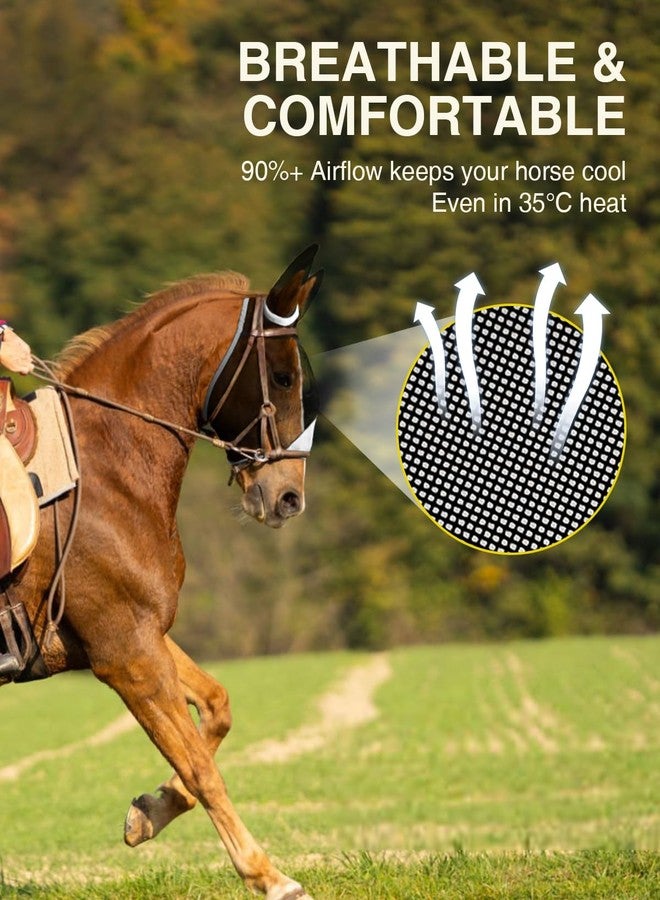 Hilltown Adjustable Fly Mask for Horse with Ears - UV-Block, Large Eye Space, Breathable, Built to Last, Comfort Fit - Horse Fly Mask for Daily Stable, Hot Weather Riding & Competition - Full, Grey - Image 3