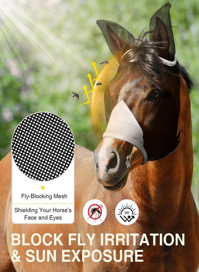 Hilltown Adjustable Fly Mask for Horse with Ears - UV-Block, Large Eye Space, Breathable, Built to Last, Comfort Fit - Horse Fly Mask for Daily Stable, Hot Weather Riding & Competition - Full, Grey - Image 2