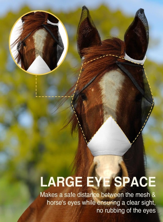 Hilltown Adjustable Fly Mask for Horse with Ears - UV-Block, Large Eye Space, Breathable, Built to Last, Comfort Fit - Horse Fly Mask for Daily Stable, Hot Weather Riding & Competition - Full, Grey - Image 4
