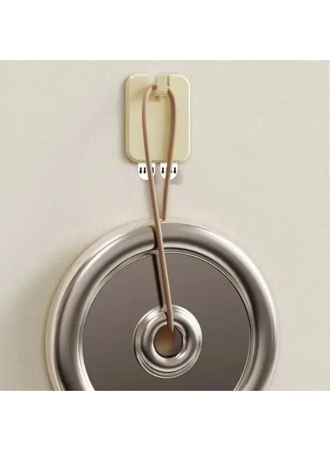 Yellow No Drill Wall Hooks 2pcs Adhesive Mounting Hangers Damage Free Home Storage - Image 4