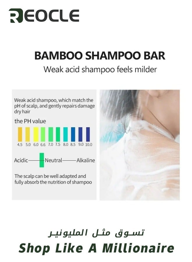 REOCLE Solid Shampoo Bar And Conditioner Effect Hair Soap 100% Organic Grey Coverage Bar Shampoo Bars For Hair With All Natural Plant Based Essential Oils for Damaged Hair Repair for Men & Women 60g - Image 5