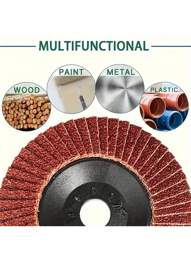 5 Pieces 4 Inch Grinding Discs 60 Fibers Medium Grit Aluminum Oxide for Metal Rust Removal Polishing Durable Carbon Steel Construction Compatible with Angle Grinders Grinder Accessories - Image 4
