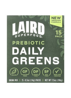 Laird Superfood Laird Superfood, Prebiotic Daily Greens, 15 Packs, 0.5 oz (14 g) Each  - Image 1