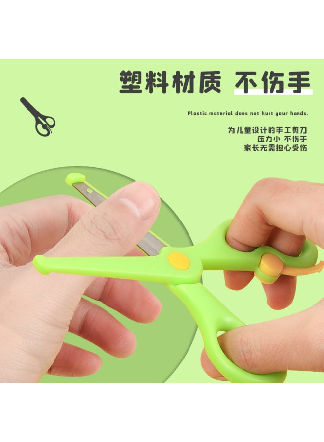 HELPS Children's Plastic Safety Stationery Scissors Student Color Hand-cut Paper Scissors Kindergarten Round Head Small Scissors - Image 2