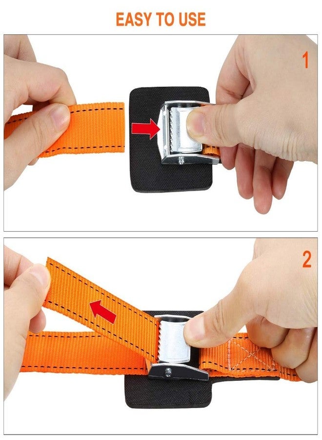 DIY Crafts Pack of 5 Pcs, Orange, Ratchet Tie Down Straps - 500 lbs Load Cap / 1500 lbs Break Strength â€” Heavy Duty Lashing Straps for Motorcycles, Lawn Equipm (Pack of 5 Pcs, Orange) - Image 2