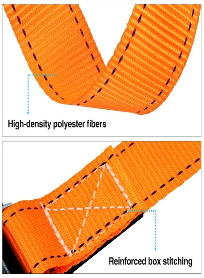 DIY Crafts Pack of 5 Pcs, Orange, Ratchet Tie Down Straps - 500 lbs Load Cap / 1500 lbs Break Strength â€” Heavy Duty Lashing Straps for Motorcycles, Lawn Equipm (Pack of 5 Pcs, Orange) - Image 4