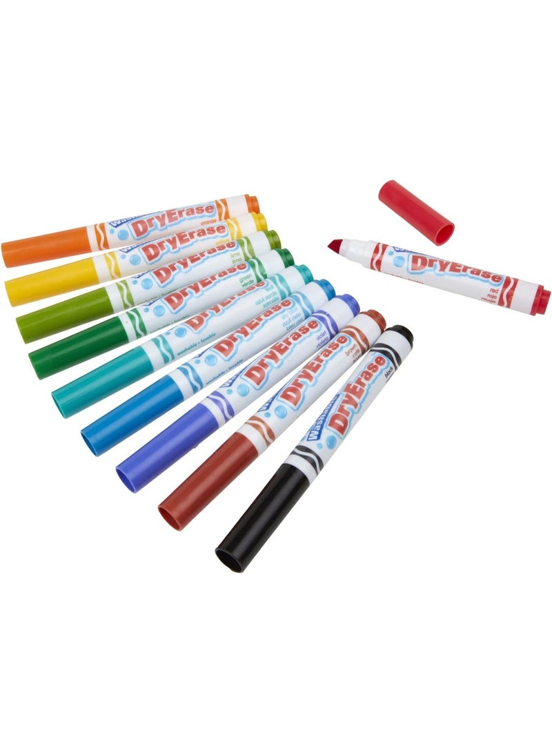 كرايولا أقلام سبورة بيضاء قابلة للغسل من Crayola، برأس إسفيني متين، ألوان متنوعة، عبوة من 10 أقلام - Image 4
