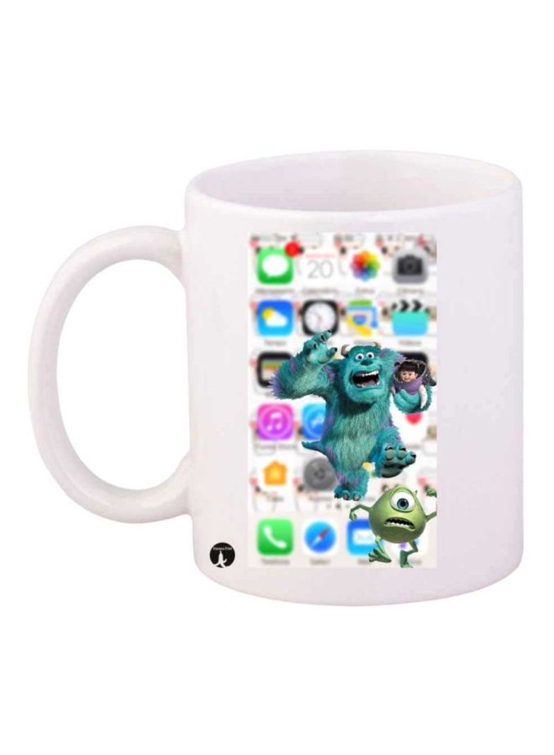 Monsters Inc Printed Mug Blue/Green/Yellow Standard Size