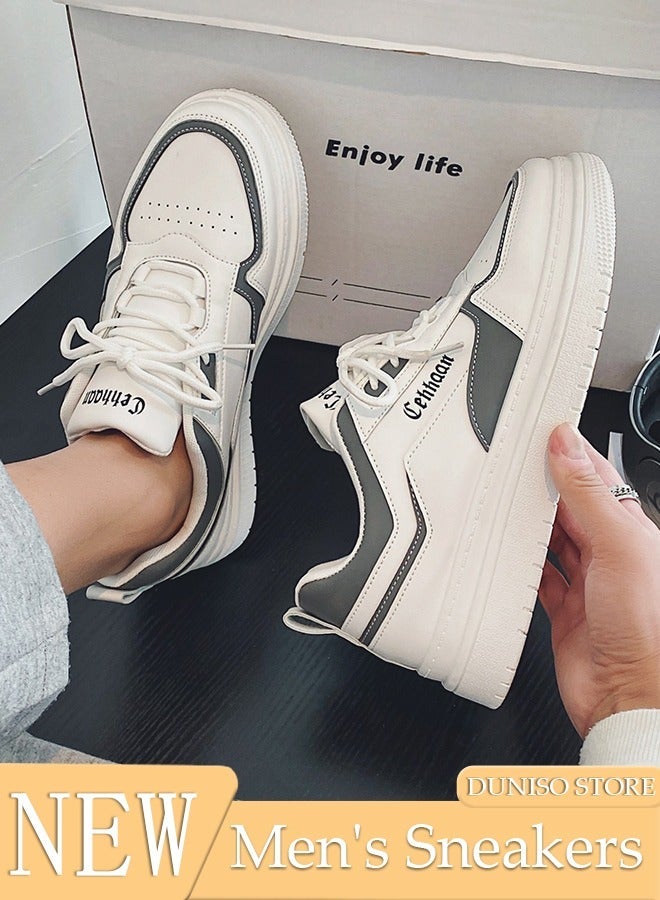DUNISO Men's Sneakers Lace-Up Fashion Sneakers Comfortable Walking Shoe Sports Casual Walking Athletic Fitness Indoor and Outdoor Shoes - Image 1