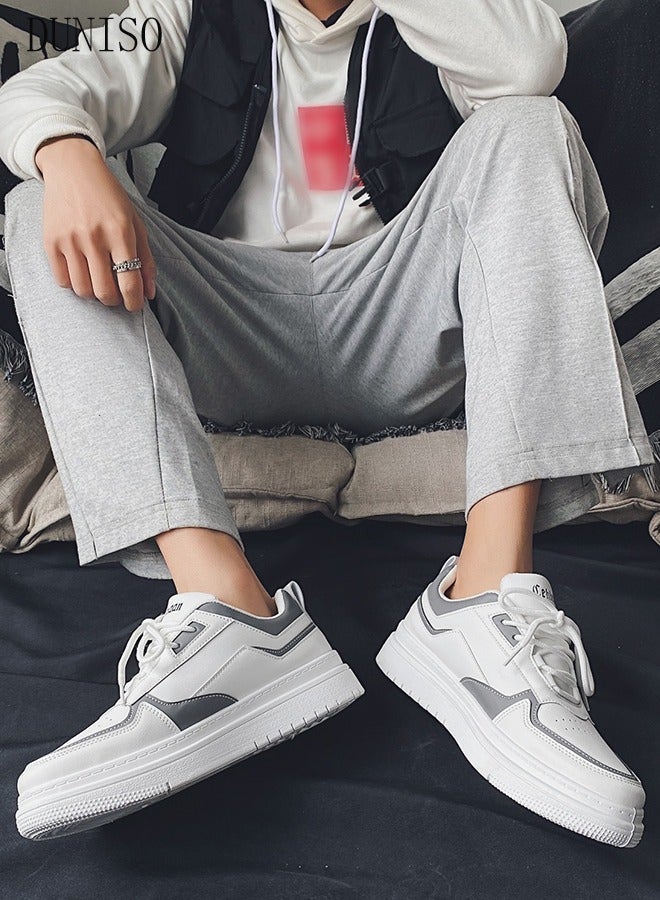 DUNISO Men's Sneakers Lace-Up Fashion Sneakers Comfortable Walking Shoe Sports Casual Walking Athletic Fitness Indoor and Outdoor Shoes - Image 2