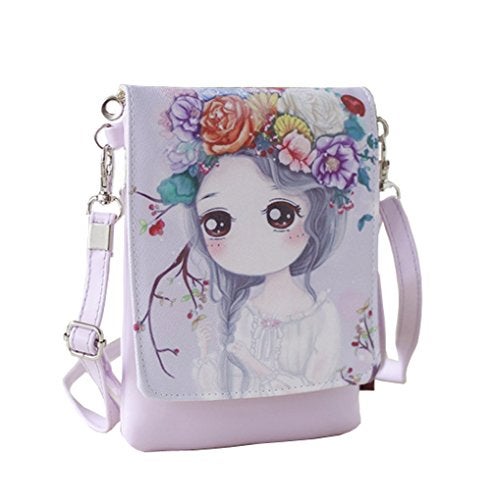 Fakeface Teens Girls Kids Cute Cartoon Theme Mini Shoulder Bags Cross Body Bags Key Money Cell Phone Holder Case Purse Small Wallet Pouches Clutch - Image 1