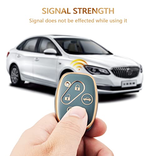 OFFCURVE غطاء مفتاح OFFCURVE مع سلسلة مفاتيح لهوندا، حافظة مفتاح سيارة واقية بالكامل لهوندا أكورد أكورد كروس تور CR-V سيفيك إليمنت بايلوت مفتاح فوب دخول بدون مفتاح ملحقات السيارة، أزرق - Image 4