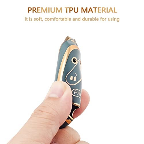 OFFCURVE غطاء مفتاح OFFCURVE مع سلسلة مفاتيح لهوندا، حافظة مفتاح سيارة واقية بالكامل لهوندا أكورد أكورد كروس تور CR-V سيفيك إليمنت بايلوت مفتاح فوب دخول بدون مفتاح ملحقات السيارة، أزرق - Image 5