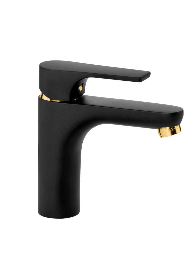 جي أس خلاط مغسلة اسود ذهبى مع نفايات ايطالى - Image 1