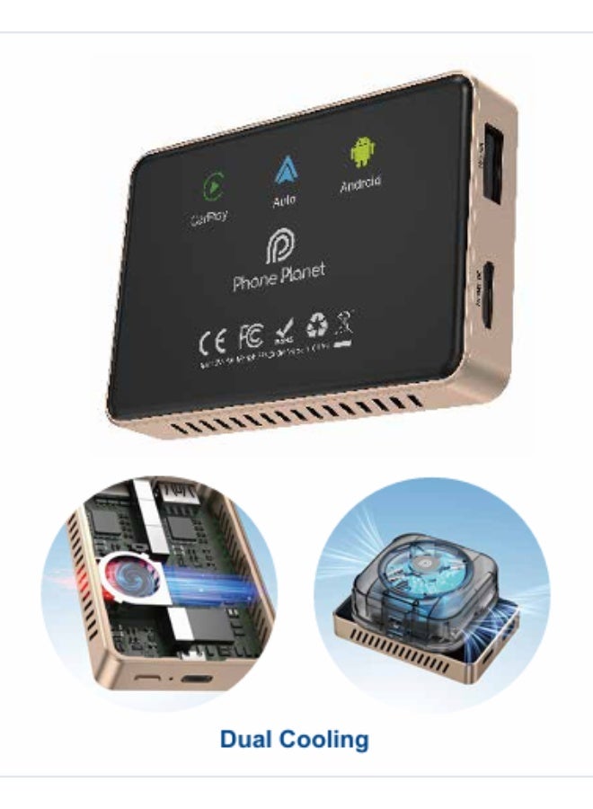 فون بلانيت محول شاشة السيارة والتليفزيون لنظام اندوريد 13 بسعة 64 جيجا مع 8 جيجا رام بنظام تبريد خارجي مدمج من فون بلانيت - Image 2