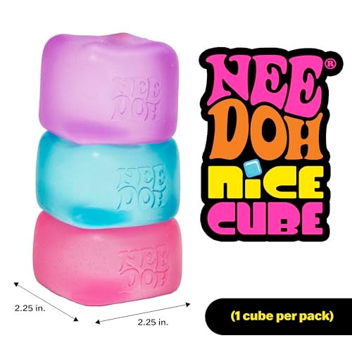 Schylling NeeDoh Nice Cube -Sensory Squeeze Toy with Super Solid Squish - 2.25" Cube (Purple) - Image 5