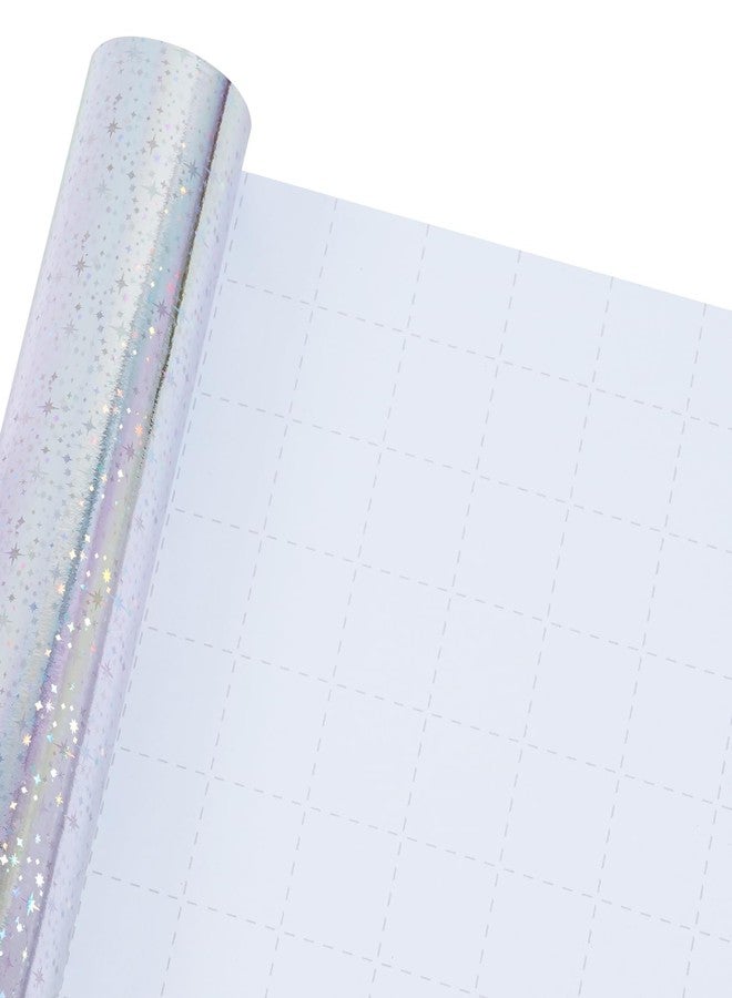 Aimyoo Silver Wrapping Paper Roll, 17Inch × 32.8Feet Metallic Holographic Galaxy Star Wrapping Paper for Birthday Christmas Wedding Baby Shower Father's Day - Image 3
