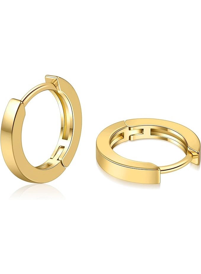 A set of gold earrings in various shapes, made of rust-resistant and hypoallergenic stainless steel, for women - Image 5