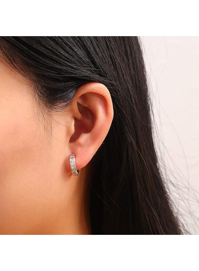 A set of gold earrings in various shapes, made of rust-resistant and hypoallergenic stainless steel, for women - Image 4