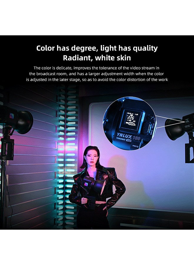 YONGNUO YNLUX100RGB 120W Bi-color Photography Light Full Color RGB Video Light 2000K-10000K Dimmable CRI≥96 with Standar Bowens Mount 30 Lighting Scene Effects 2.4G Wireless System  - Image 2