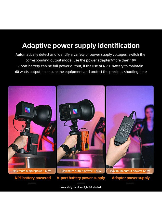 YONGNUO YNLUX100RGB 120W Bi-color Photography Light Full Color RGB Video Light 2000K-10000K Dimmable CRI≥96 with Standar Bowens Mount 30 Lighting Scene Effects 2.4G Wireless System  - Image 4