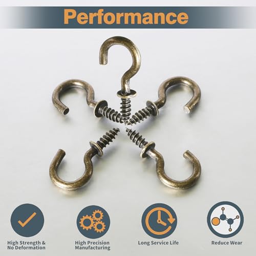Jamiikury 50pcs 1/2 Inch Cup Hooks - Bronze, Nickel Plated Screw-in Ceiling Hooks - Image 3