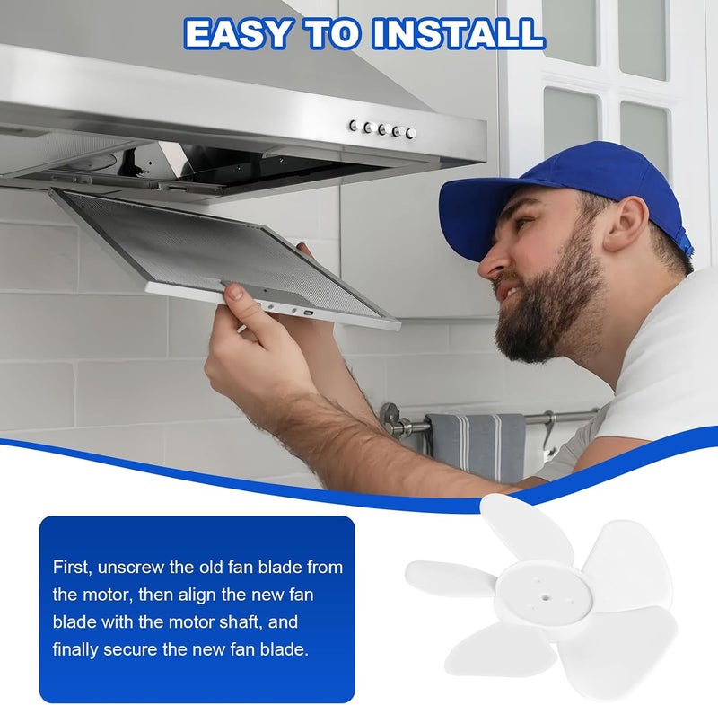 MTZUL WB02X11025 Range Hood Fan Blade Replacement Compatible with GE JV348L2SS AV447FWS RN328H1SA. WB02X11025 Fan Blade Replace PS952006 AP3681780 AH952006 Range Hood Fan - Image 5