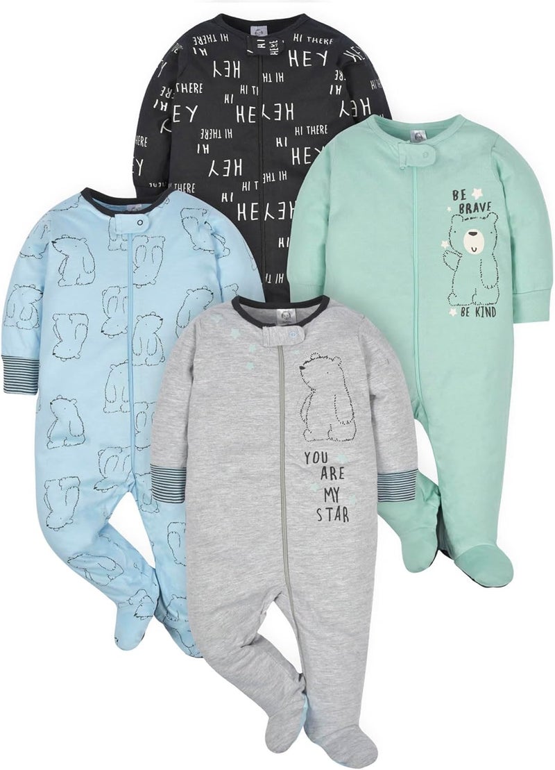 Gerber Baby Boys' 4 Pack Sleep 'N Play Footie - Image 1