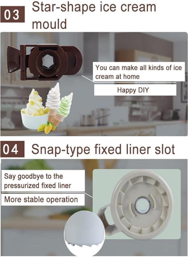 M MIAOYAN - Ice Cream Maker with Built-in Freezer Ice Maker for KitchenAid Fruit Ice Cream Roll Frozen Dessert Maker, Compact Size for Ice Cream, Mixes, Milkshakes, Sorbets, Smoothie Bowls and More - Image 1